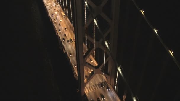 Tráfego iluminado Bay Bridge São Francisco — Vídeo de Stock