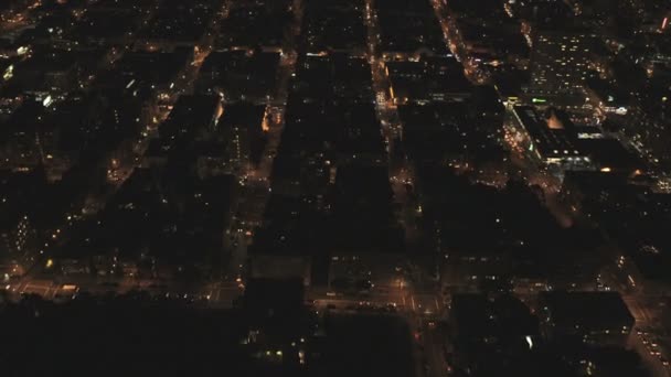 Illuminated view Skyscrapers San Francisco — Stock Video