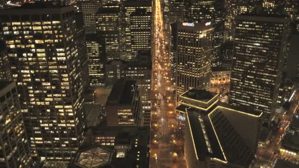Tráfico urbano iluminado San Francisco — Vídeo de stock
