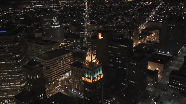 Antenne beleuchtete städtische Gebäude San Francisco — Stockvideo