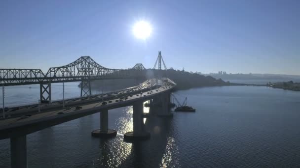 Puente colgante de New Bay San Francisco — Vídeo de stock