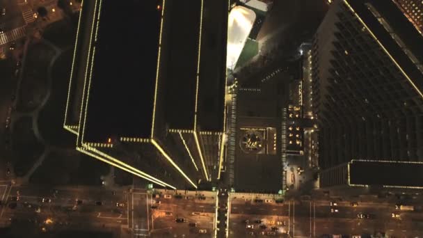 Verlichte dak wolkenkrabbers San Francisco — Stockvideo