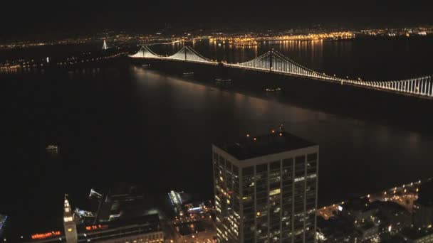 Vista illuminata Grattacieli San Francisco — Video Stock