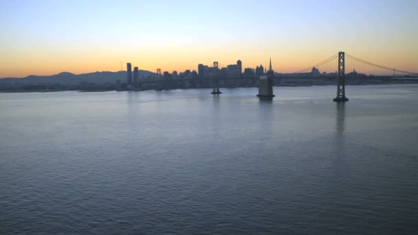 Oakland Bay Suspension Bridge Francisco Bay — Stockvideo