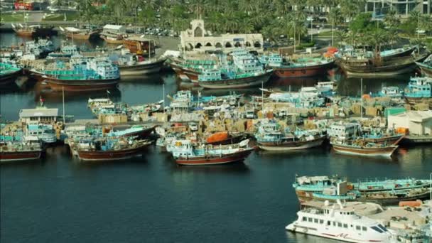 Антена Дубайської бухти Waterfront — стокове відео