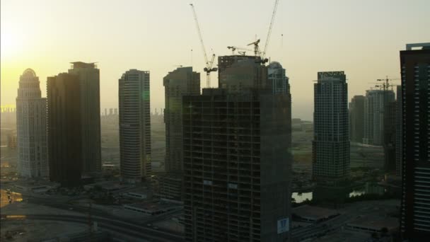 Dubai Downtown Apartments Skyscrapers — стоковое видео