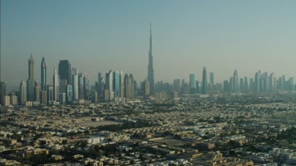 Légi Skyline Dubai felhőkarcolók — Stock videók