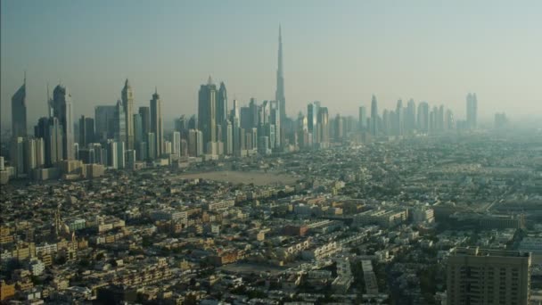 Wolkenkrabbers Burj Khalifa Downtown Dubai — Stockvideo