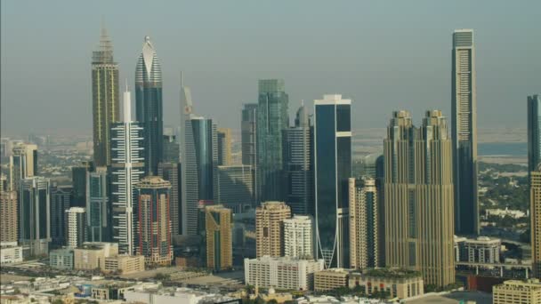 Antenne Dubai stad centrum wolkenkrabbers — Stockvideo