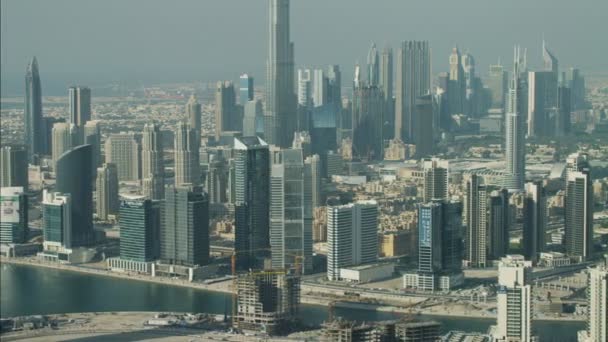 Город Dubai Burj Khalifa Skyscraper — стоковое видео