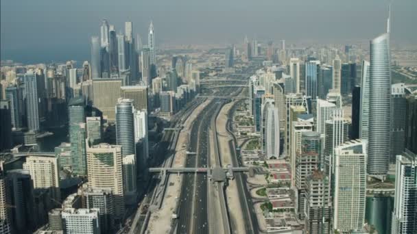 Légi Dubai látképére felhőkarcoló — Stock videók
