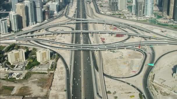 Dubai City Intersection Sheikh Zayed Road — Stock Video