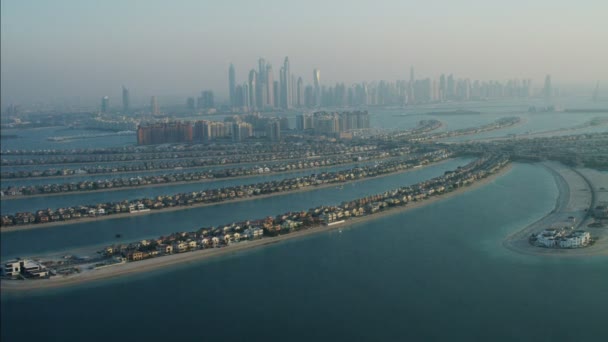 Dubai Skyscrapers Palm Jumeirah — стоковое видео