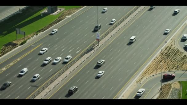 Dubai City Sheikh Zayed Tráfico por carretera — Vídeo de stock