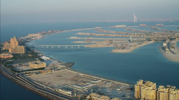 Aerial Dubai Palm Jumeirah Island — Stock Video