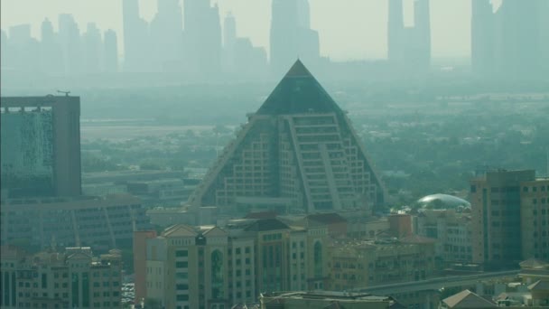 Hava Dubai şehir manzarası gökdelenler — Stok video