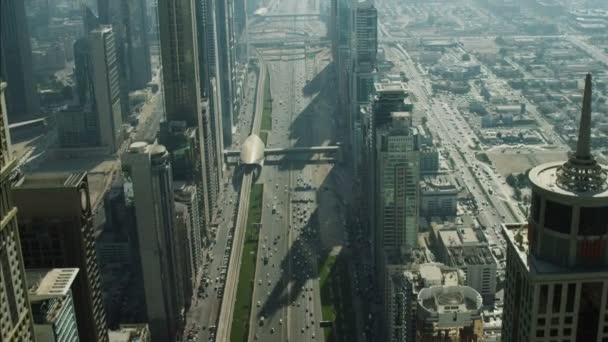 Dubai skyskrapor Sheikh Zayed Road — Stockvideo