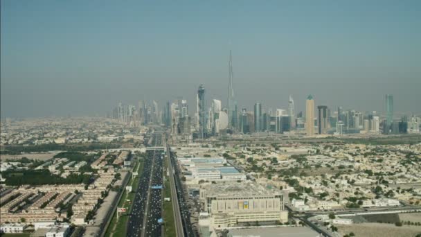 Ciudad aérea de Dubai Skyline — Vídeos de Stock