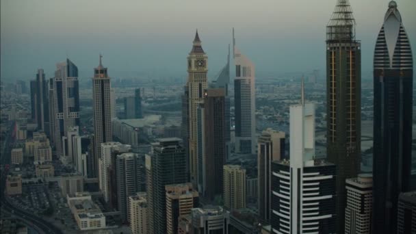 Aerial Dubai Emirates Towers — Stock Video