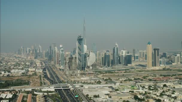 Στον ορίζοντα της πόλης Ντουμπάι επιτόπιων δειγματοληπτικών — Αρχείο Βίντεο