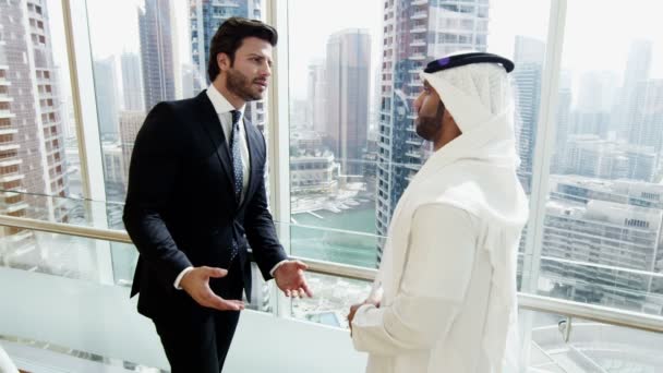 Businessmen discussing their future partnership — Stock Video