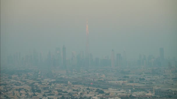 Coucher De Soleil Aérien Dubai City — Video