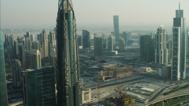 Aerial Downtown Dubai Skyscrapers — Stok Video