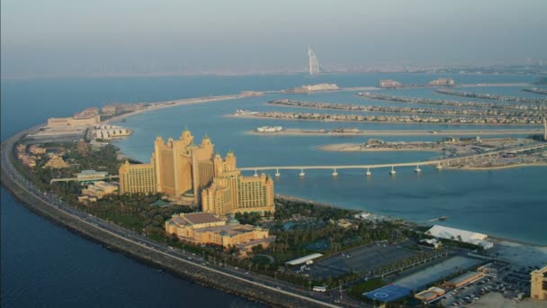 Aerial Dubai Palm Jumeirah Island — Vídeos de Stock