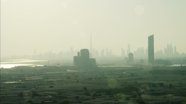 Arranha-céus da paisagem da cidade de Dubai — Vídeo de Stock