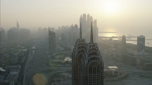 Luchtfoto Dubai Business Media City — Stockvideo