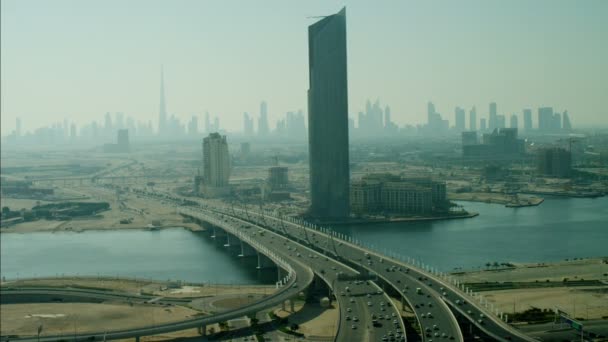 Anteni Dubai şehir manzarası — Stok video