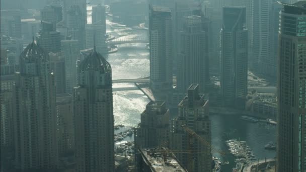 ドバイ マリーナ ヨット アパートメント 超高層ビル — ストック動画