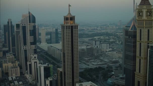 Aerial Dubai Emirates Towers — Stock Video