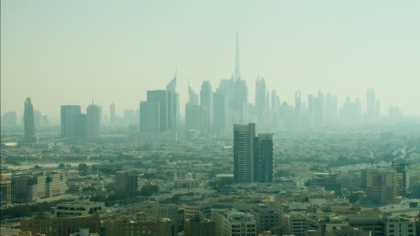 Ciudad aérea de Dubai Skyline — Vídeos de Stock