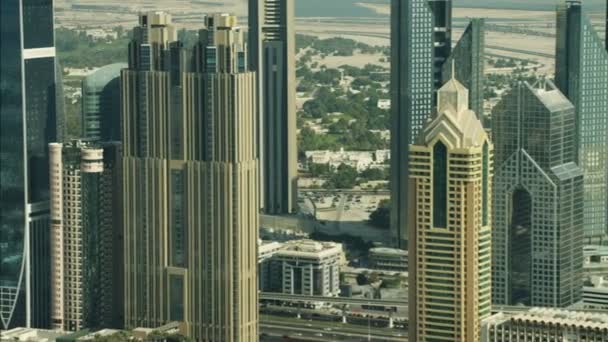 Dubai Sheikh Zayed Road Apartments Arranha-céus — Vídeo de Stock