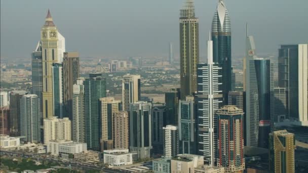 Dubai City wolkenkrabbers Downtown stedelijk gebied — Stockvideo