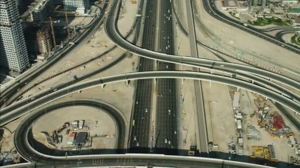 Dubai Sheikh Zayed Road vägkorsning — Stockvideo