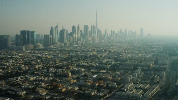 Vue sur le centre-ville Dubaï Burj Khalifa Skyscraper — Video