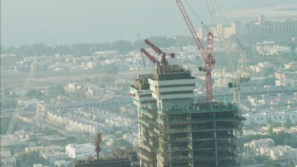 Aerial Dubai Construction kranar — Stockvideo