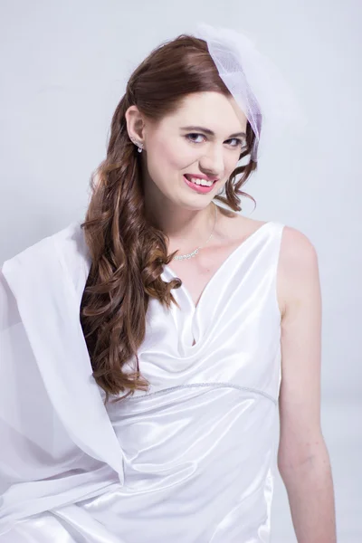 Bride wear a Romanic wedding gown — Stock Photo, Image