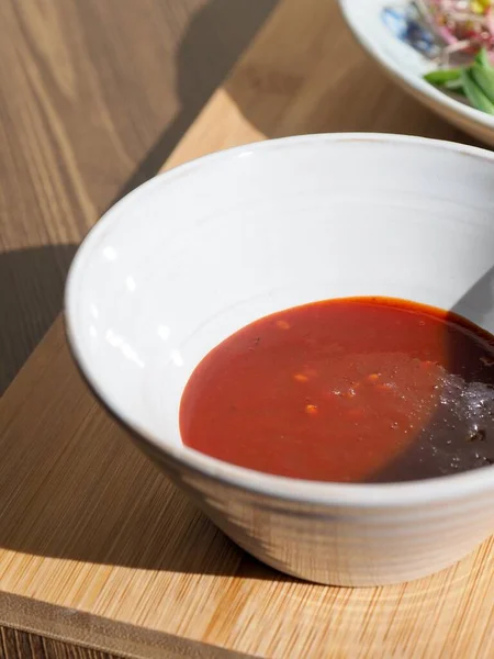 Koreanische Quellen Chilipaste Mit Essig Choseon Gochujang — Stockfoto