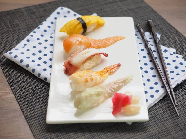 Japonské Tradiční Jídlo Různé Sushi — Stock fotografie