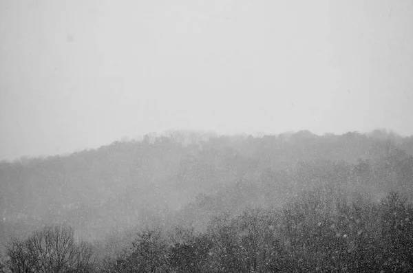 Verschneite Winterberglandschaft Korea Monochrom Fotografie — Stockfoto