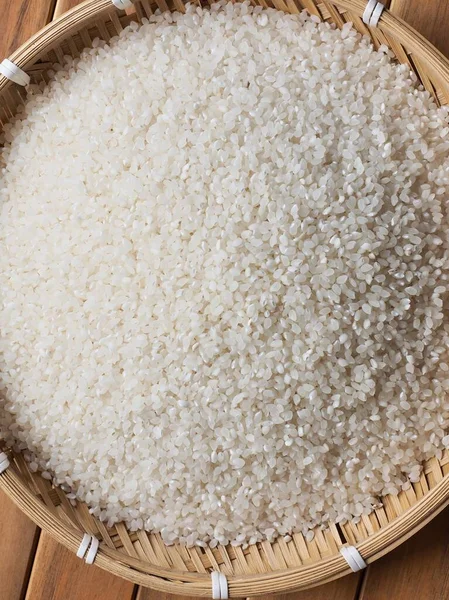 Fondo Arroz Blanco Cesta — Foto de Stock