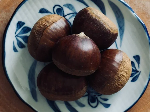 Otoño Ecológico Coreano Castañas Nueces —  Fotos de Stock