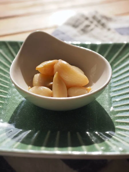 Традиционная Корейская Еда Приготовленная Соевом Соусе Чеснока — стоковое фото