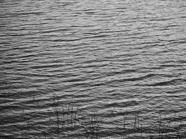 Gelombang Danau Daecheong Korea Foto Hitam Dan Putih — Stok Foto