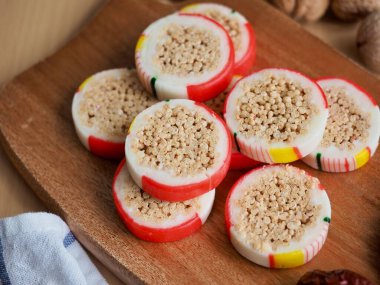 Yuvarlak şekilli Kore geleneksel şekeri, kraker