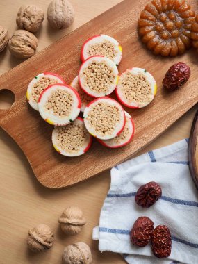 Yuvarlak şekilli Kore geleneksel şekeri, kraker