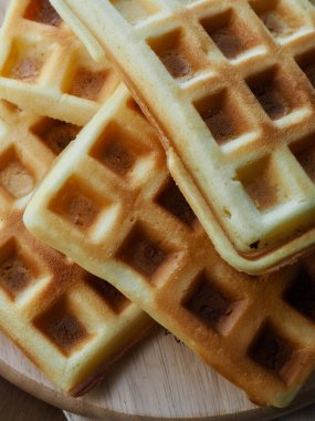 Kare şeklinde waffle arka planı, yiyecek